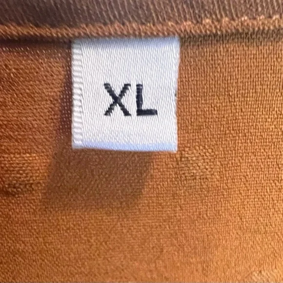 Ruffled Burnt Orange Short Sleeve Blouse with Relaxed Fit - Picture 3 of 3